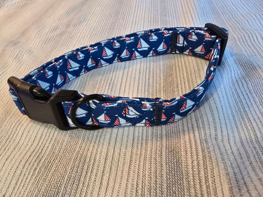 Blue Sailboats Collar, Large