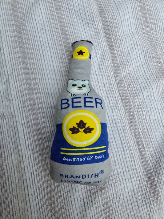 Gray  Beer Bottle Dog Toy