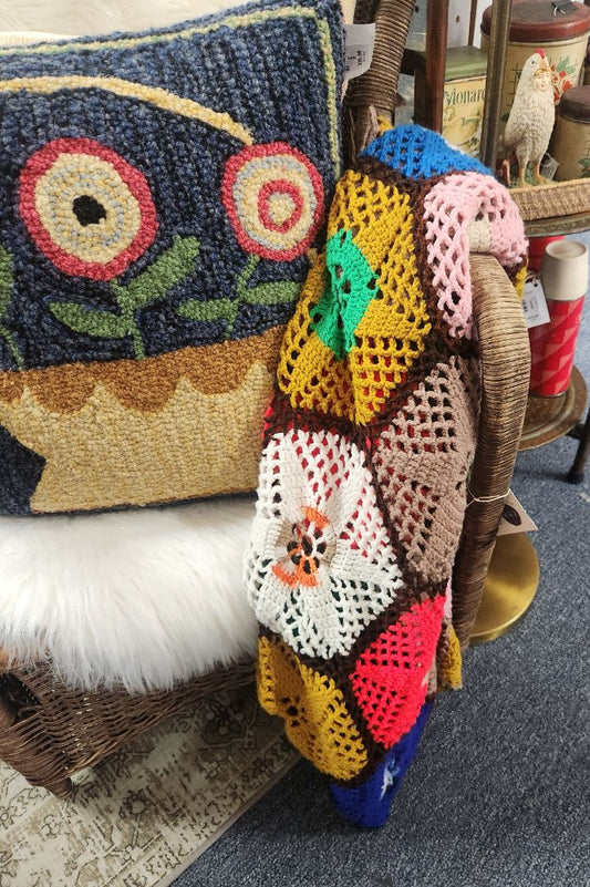 Handmade Crocheted Blanket Vintage