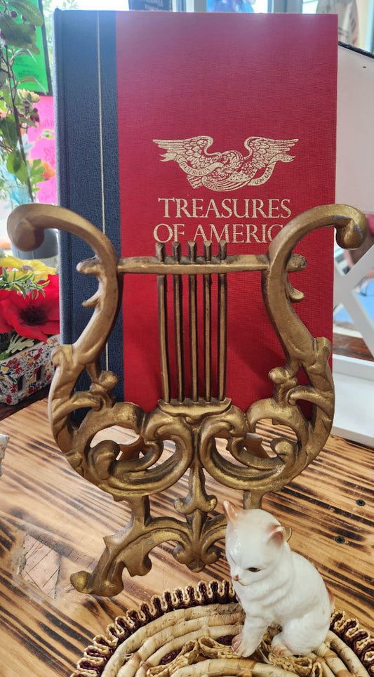 Vintage Gold Cast Lyre Harp Vintage