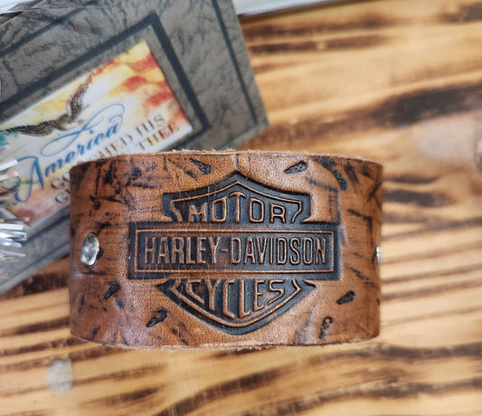 Harley Davidson Leather Bracelet