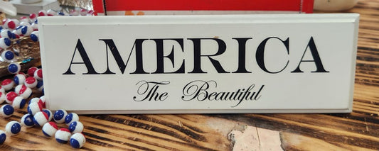 Wood America the Beautiful Sign Decor