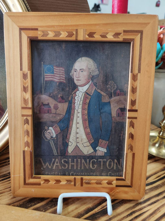 Framed Repro Print of George Washington Vintage Looking