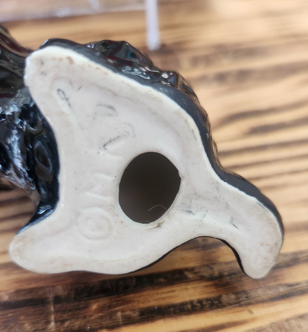 Black Porcelain Dog Figure Vintage