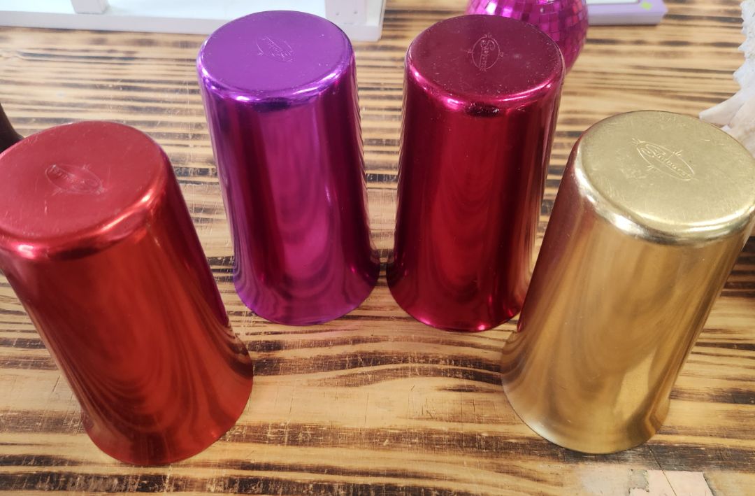 Sunburst Aluminum Tumblers S/4 Vintage
