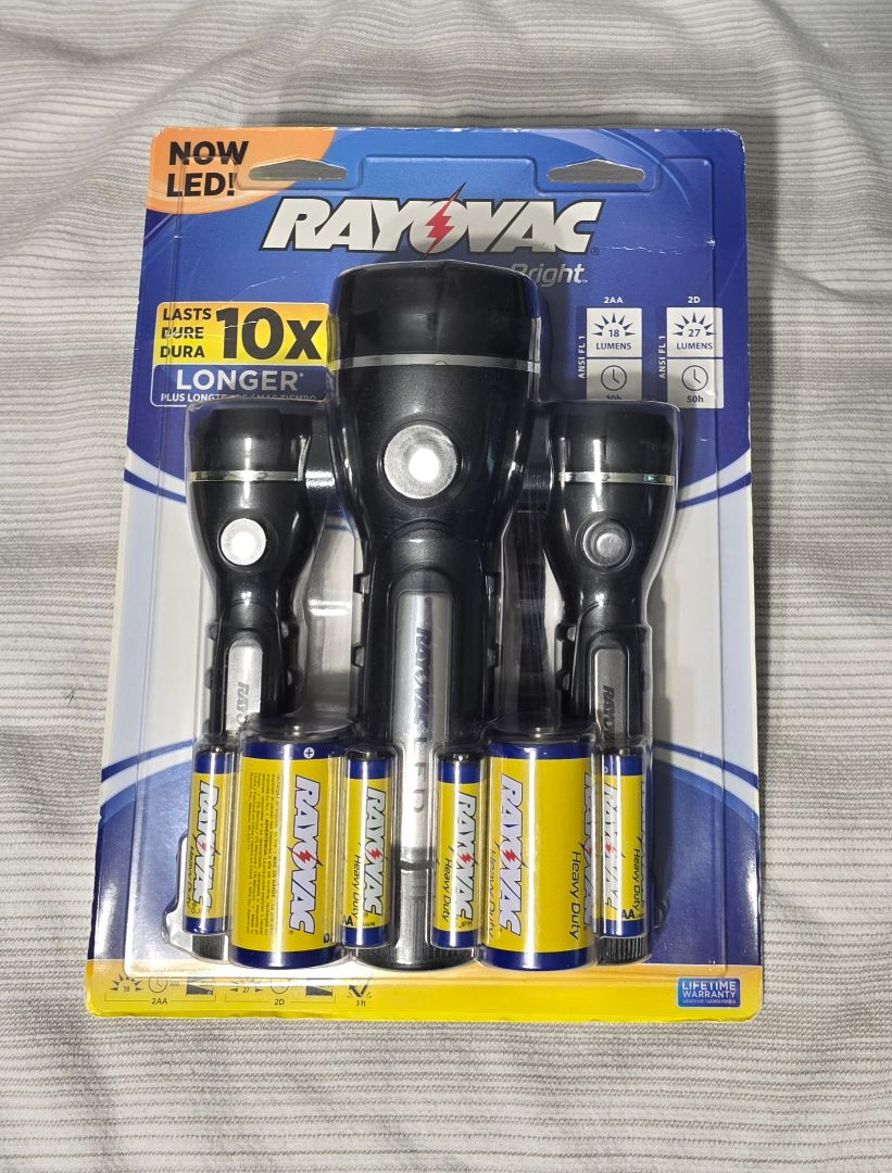 Black Rayovac Flashlight 3pk