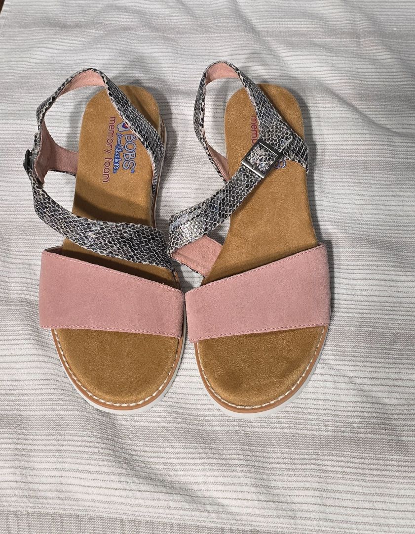 Pink/Black BOBS from Skechers Sandals, 7