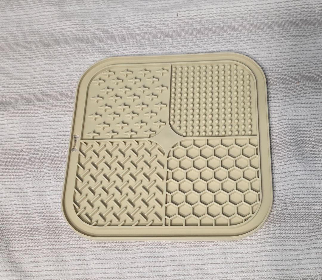 Cream  Lick Mat, 8" x 8"