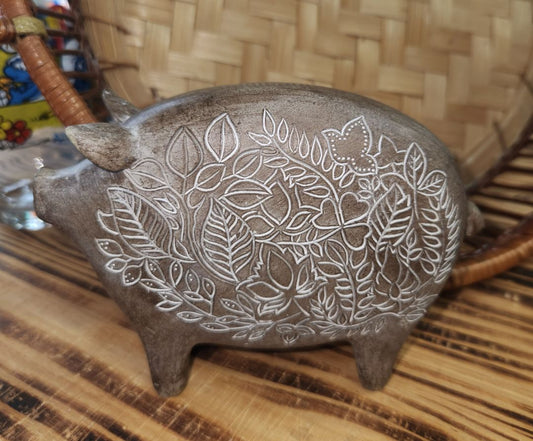 Decor Wooden Fancy Pig