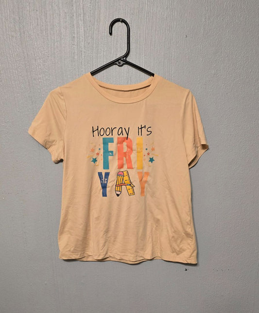 Shein Hooray Friday TShirt, Medium,Tan, Amira’s closet