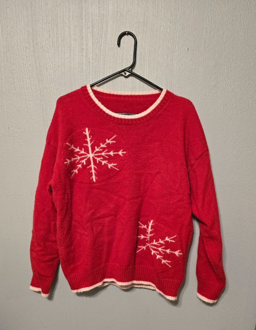 Snowflake Sweater, XLarge,Red, Amira’s closet