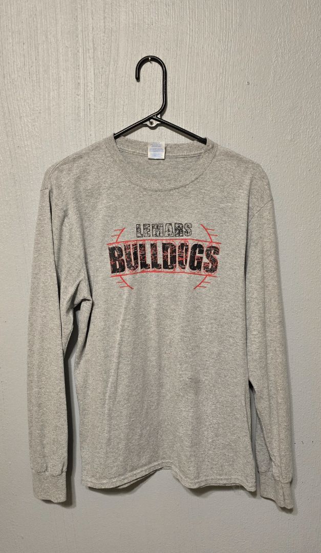 Le Mars Bulldogs Long Sleeve Tee, Medium,Gray, Amira’s closet