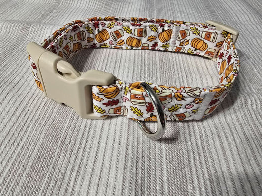 Fall Pumpkin Latte Collar, Medium,White, Amira’s dog treats
