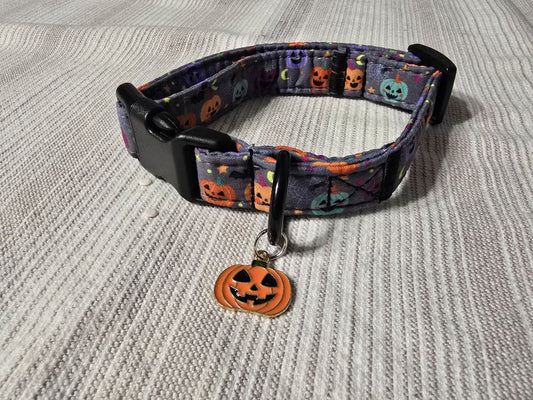 Multi-Color Pumpkins Collar, Small,Purple, Amira’s dog treats