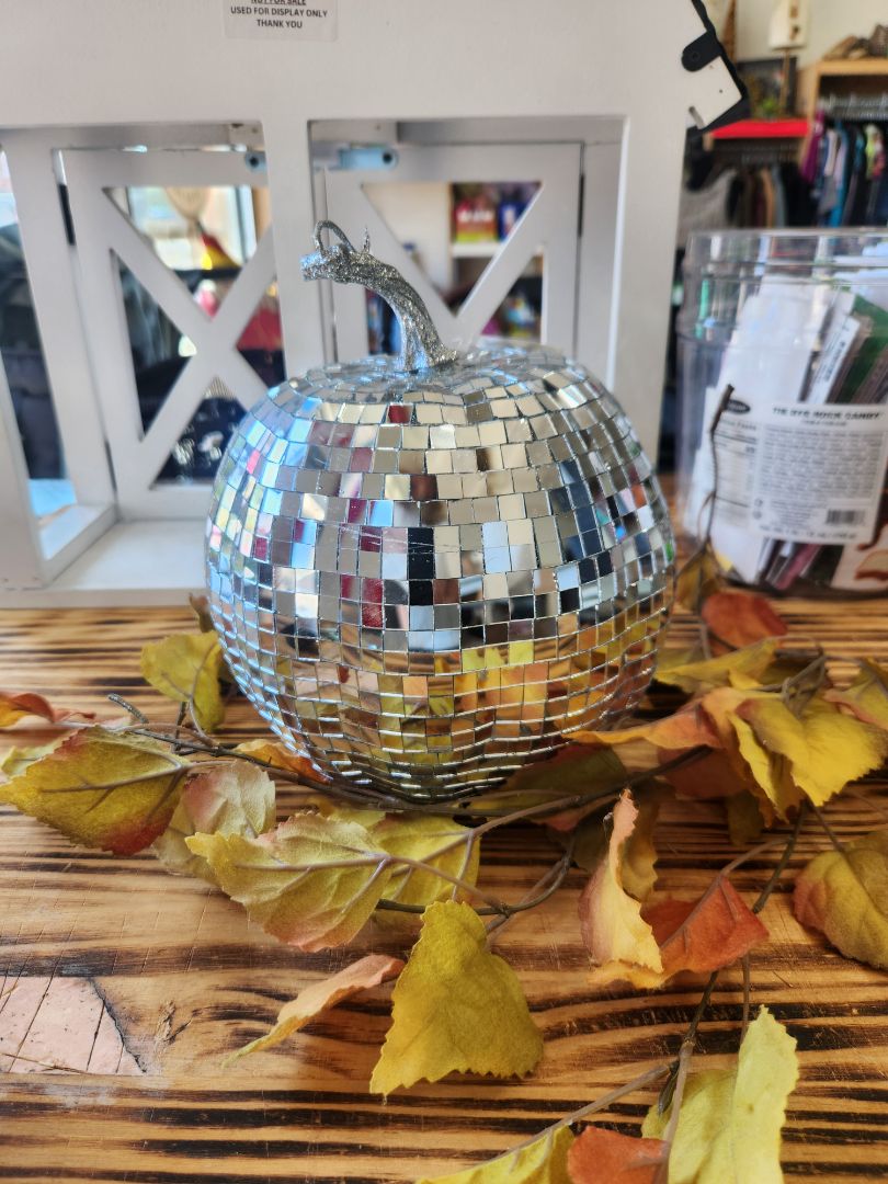 Decor Glitter Disco Ball Style Pumpkin, DCH Family LLC