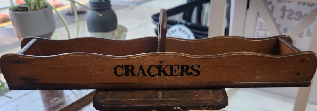 Wood Cracker Server Tray Vintage, DCH Family LLC