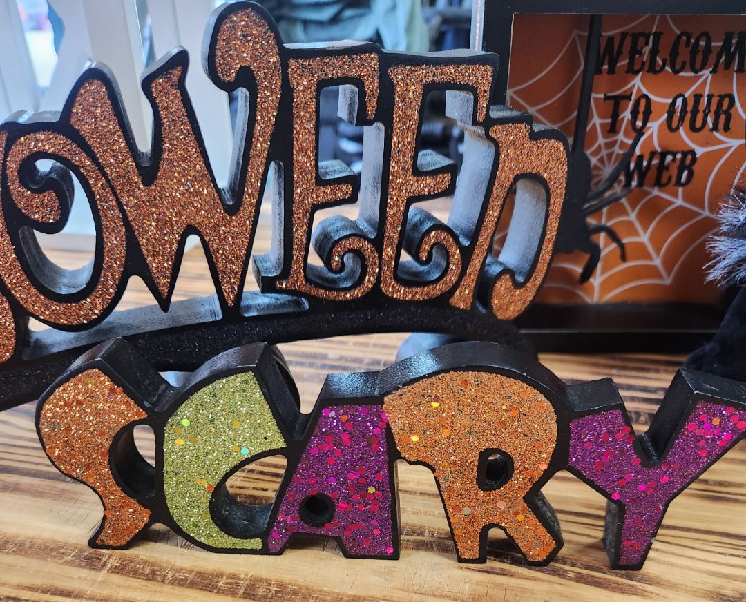 Halloween Decor Glitter SCARY Sign, DCH Family LLC