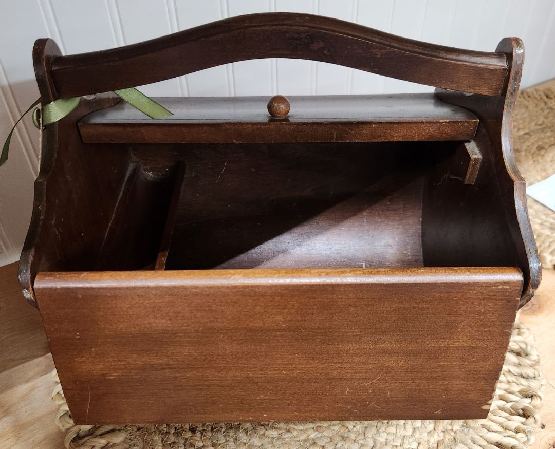 Wood Sewing Box/Caddy Vintage, DCH Family LLC