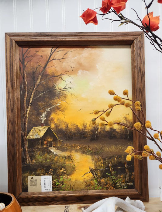 Original Painting  - Fall Scene, Framed Vintage, DCH Family LLC