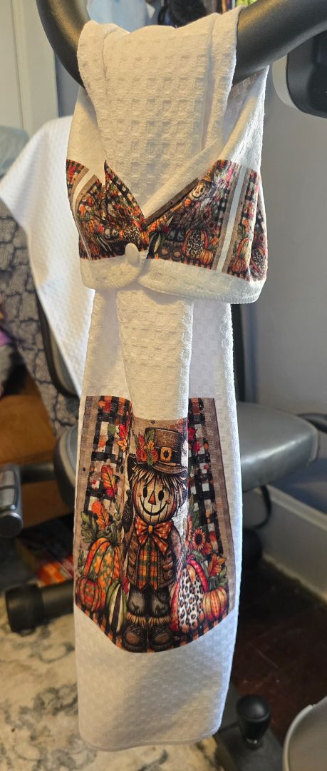 Hand towel with snap Scarecrow fall, 16 x 24