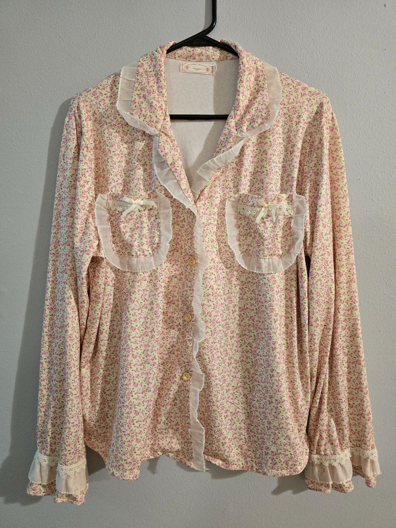Floral Lounge Top, Large,Pink Floral, Megan P's Closet