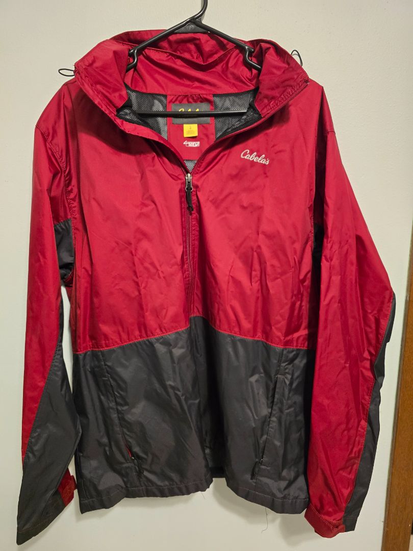 Cabelas Mens 4MOST REPEL Windbreaker, Large,Red, Megan P's Closet