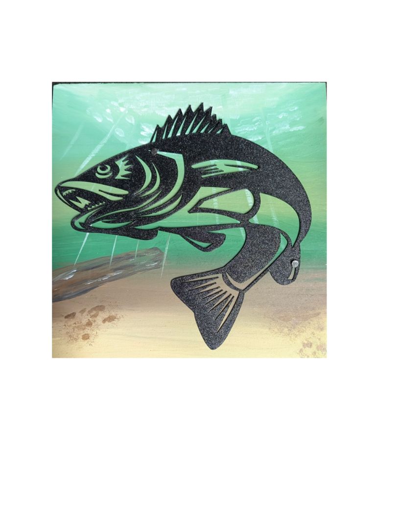 Wall art walleye sq
