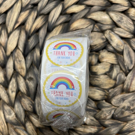 Rainbow  Thank You Stickers, 500 Stickers