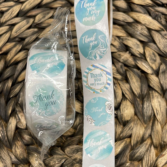 Blue  Thank You Stickers, 500 Stickers