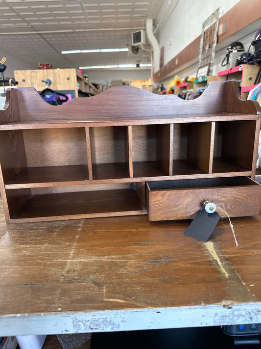 brown vintage vintage caddy shelf