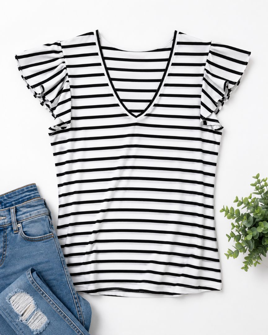 BLK WHITE BLK STRIPE VIP 13- Clothed in grace (Discounted), Medium