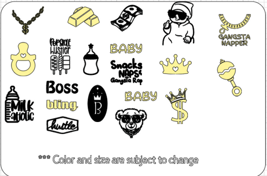 Gold/Black Swag Baby Elevated Onesie/Bib DIY Kit, N/A