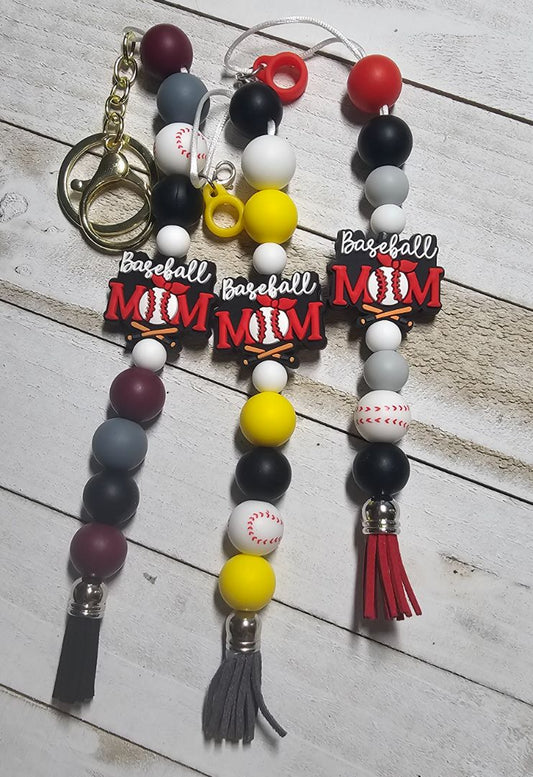 Baseball Mom Key Chain Crocheted Creations by Amy, Adjustable