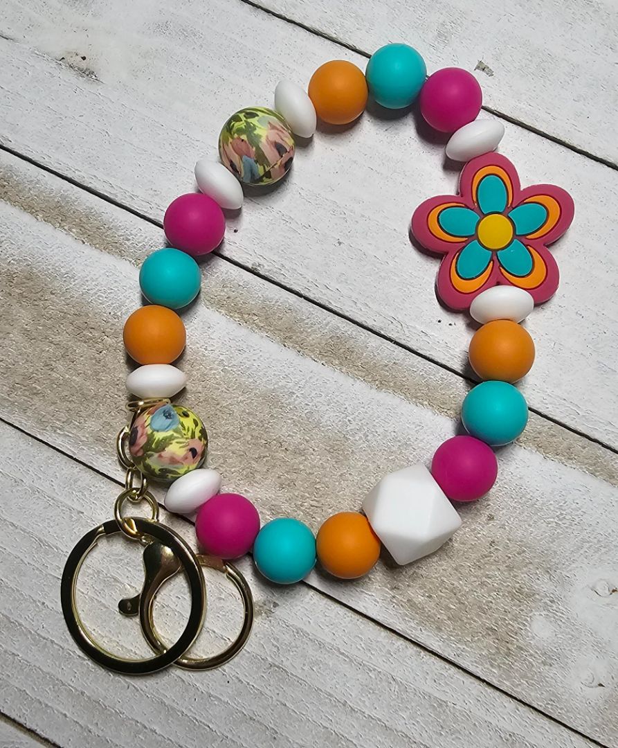 Flower Key Chain Crocheted Creations by Amy, Adjustable