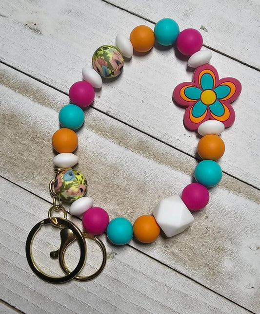 Flower Key Chain Crocheted Creations by Amy, Adjustable
