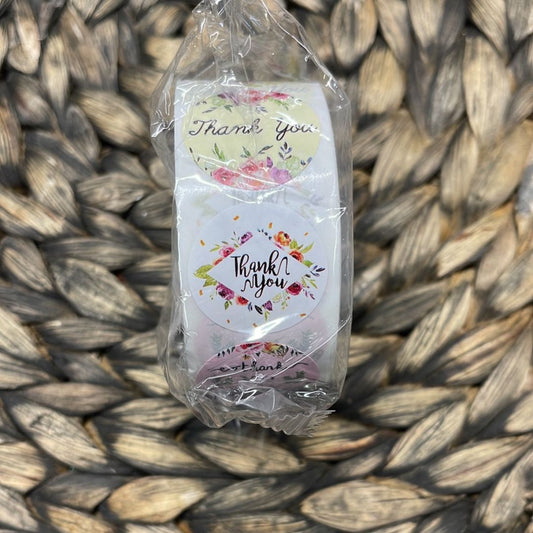 White Floral Thank You Stickers, 500 Stickers