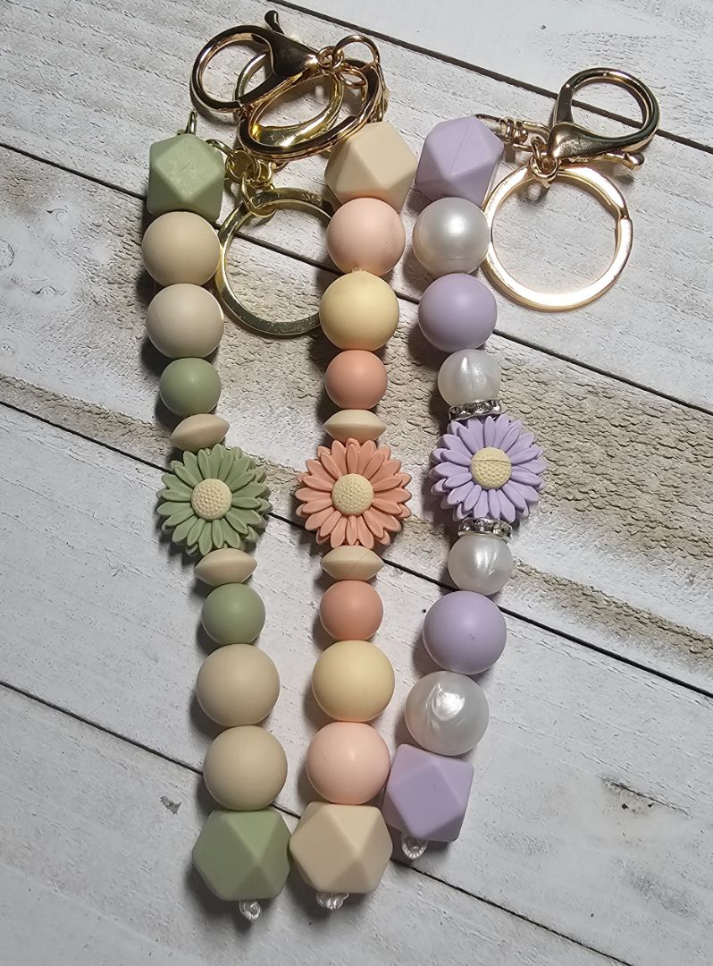 Flower Key Chain Crocheted Creations by Amy, Adjustable
