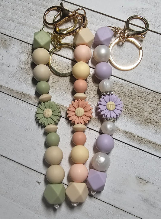 Flower Key Chain Crocheted Creations by Amy, Adjustable