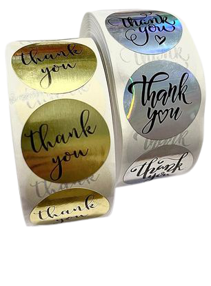 Gold  Thank You Stickers, 500 Stickers