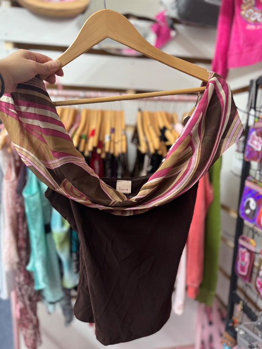 Brown Have retro off the shoulder top, medium