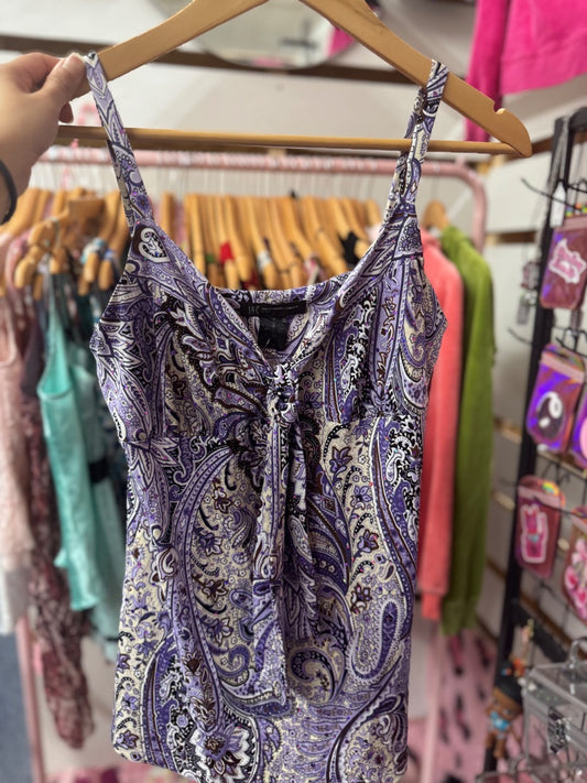 Purple INC glam paisley top, small
