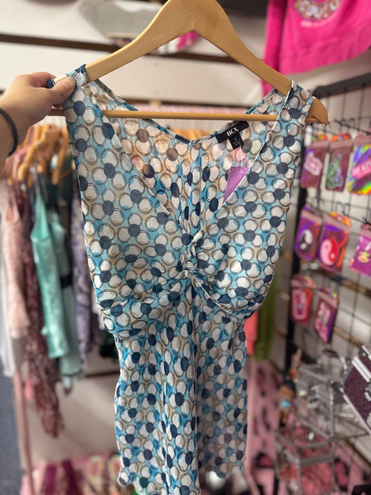Blue BCX retro dot tank, medium