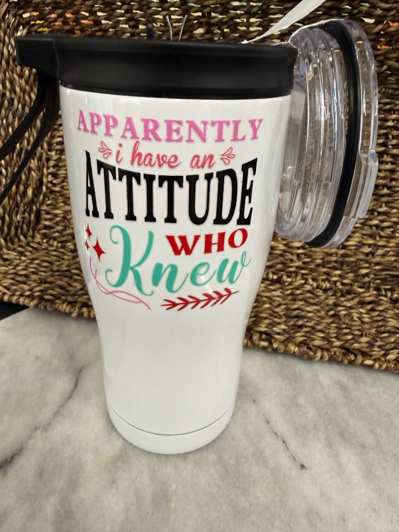 Attitude, who Knew Tumbler, 20oz, 2 Lids, Mark & Co