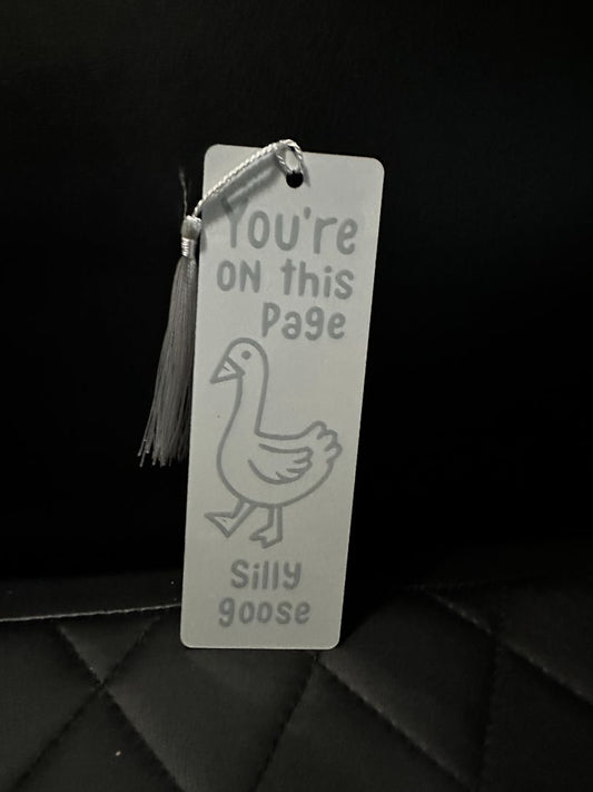 Metal Bookmark Silly Goose Book Mark, Designed Locally