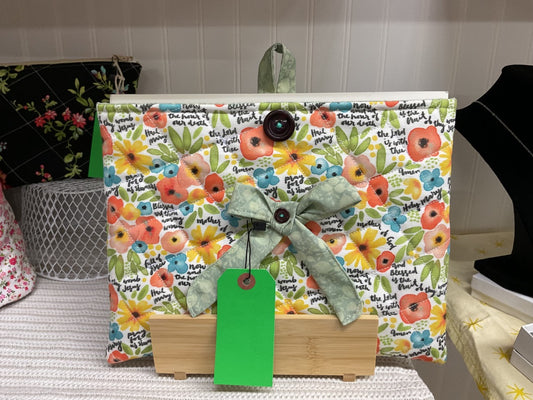 Sage w/Bow  Book/ Bible Sleeve, Large