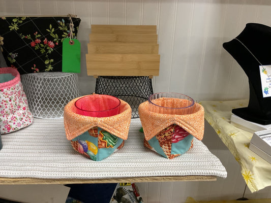 Peach/Dark Teal  Ice cream cozy, Medium