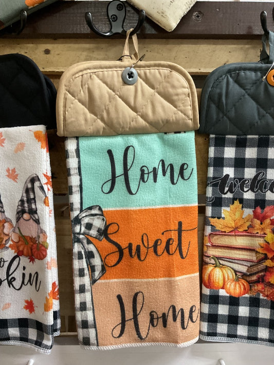Tan Fall/Home Kitchen Towel w/ Pot Holder