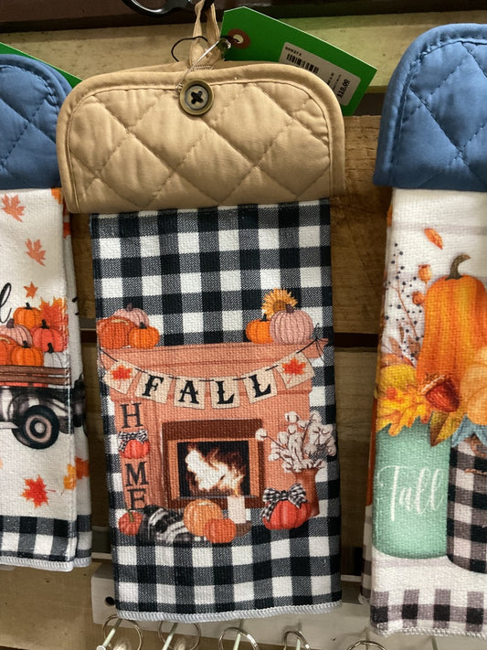 Tan “Home Sweet Home” Kitchen Towel w/ Pot Holder