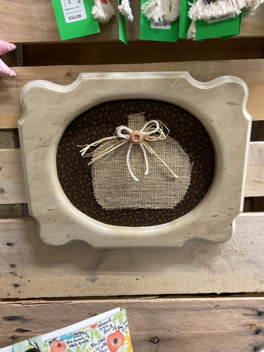 Brown Fabric Pumpkin Picture Frame , 8 x 10