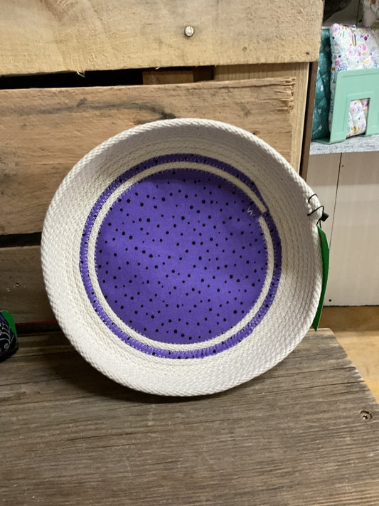 Purple Dot Rope Basket , Large